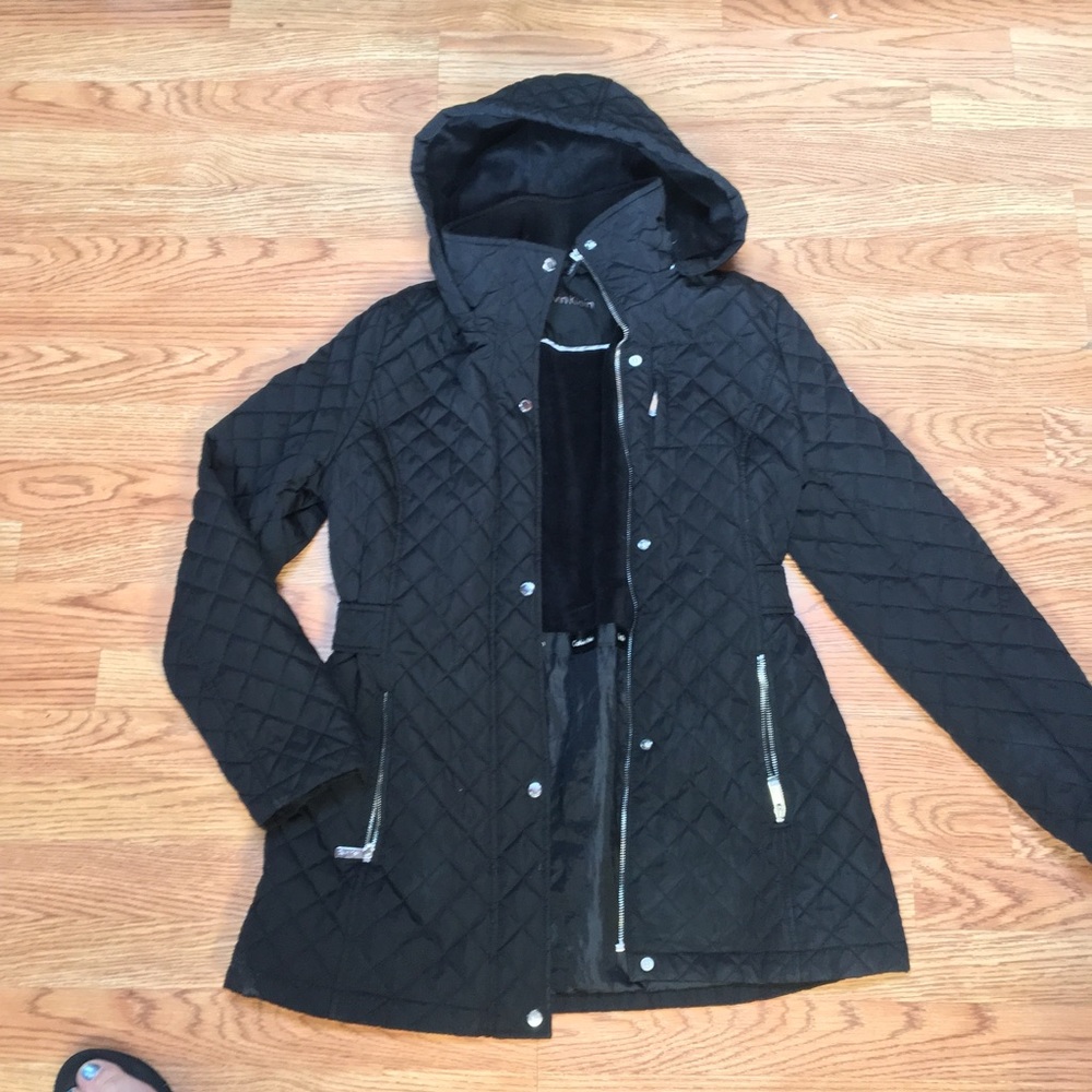 EUC Black Calvin Klein Hooded Jacket size Medium